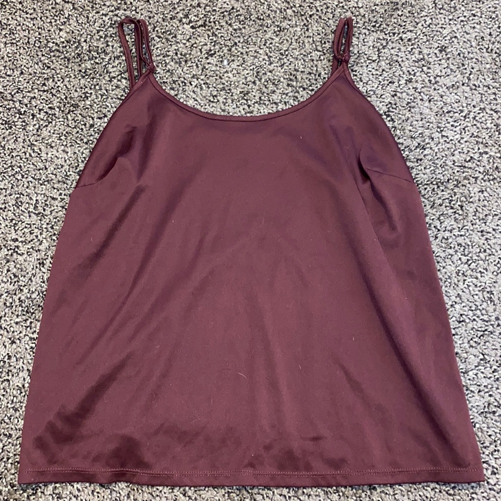 Maroon silky tank top